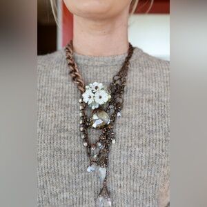 Elegant Floral Bronze Necklace from Belgrade, Serbia